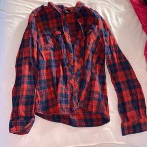 red and navy flannel